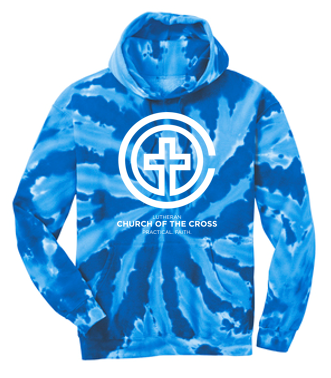 Lutheran Church of the Cross - Youth/Adult Tie Dye Hooded Sweatshirt