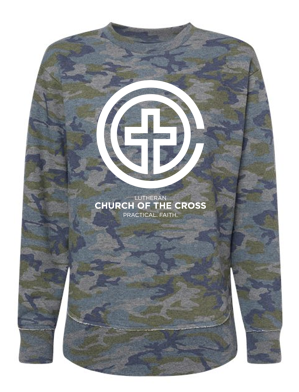 Lutheran Church of the Cross - Ladies Fleece Sweatshirt (White)