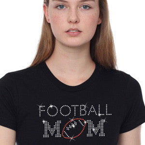 Football Mom T-Shirt Rhinestones Broken Arrow Bling – Broken Arrow Custom T- Shirt Store