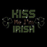 Rhinestone Kiss Me I'm Irish T-Shirt Broken Arrow Bling
