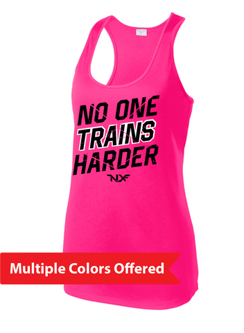 North Liberty NLXF No One Trains - Ladies Moisture Wicking Racerback Tank