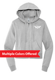 North Liberty NLXF Embroidery - Ladies Full Zip Crop Hooded Fleece