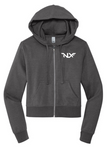 North Liberty NLXF Embroidery - Ladies Full Zip Crop Hooded Fleece