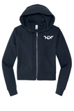 North Liberty NLXF Embroidery - Ladies Full Zip Crop Hooded Fleece
