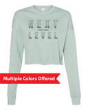 North Liberty NLXF Faded Lines - Ladies Crop Crewneck Fleece