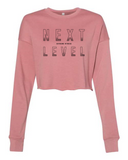 North Liberty NLXF Faded Lines - Ladies Crop Crewneck Fleece