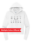 North Liberty NLXF Faded Lines - Ladies Crop Hooded Fleece