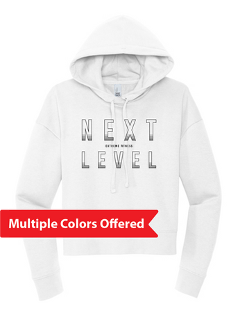 North Liberty NLXF Faded Lines - Ladies Crop Hooded Fleece