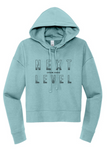 North Liberty NLXF Faded Lines - Ladies Crop Hooded Fleece
