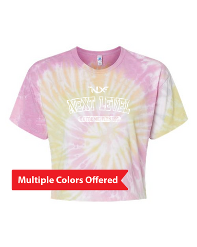 North Liberty NLXF Distressed - Ladies Tie-Dyed Crop T-Shirt