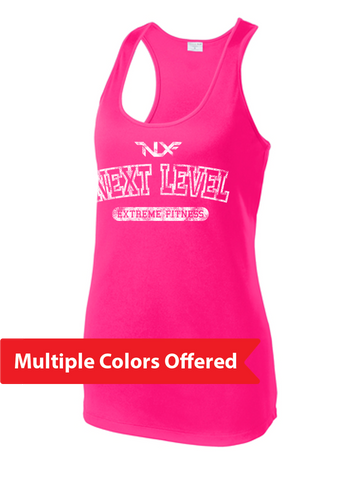 North Liberty NLXF Distressed - Ladies Moisture Wicking Racerback Tank