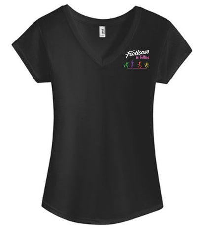 Footloose in Tellico Ladies Tri-Blend V-Neck T-Shirt