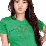 Want to Get Lucky Rhinestone T-Shirt St Patricks Day