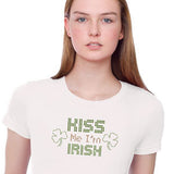 Rhinestone Kiss Me I'm Irish T-Shirt Broken Arrow Bling