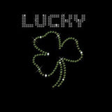 Rhinestone Lucky Clover Ladies T-Shirt Broken Arrow